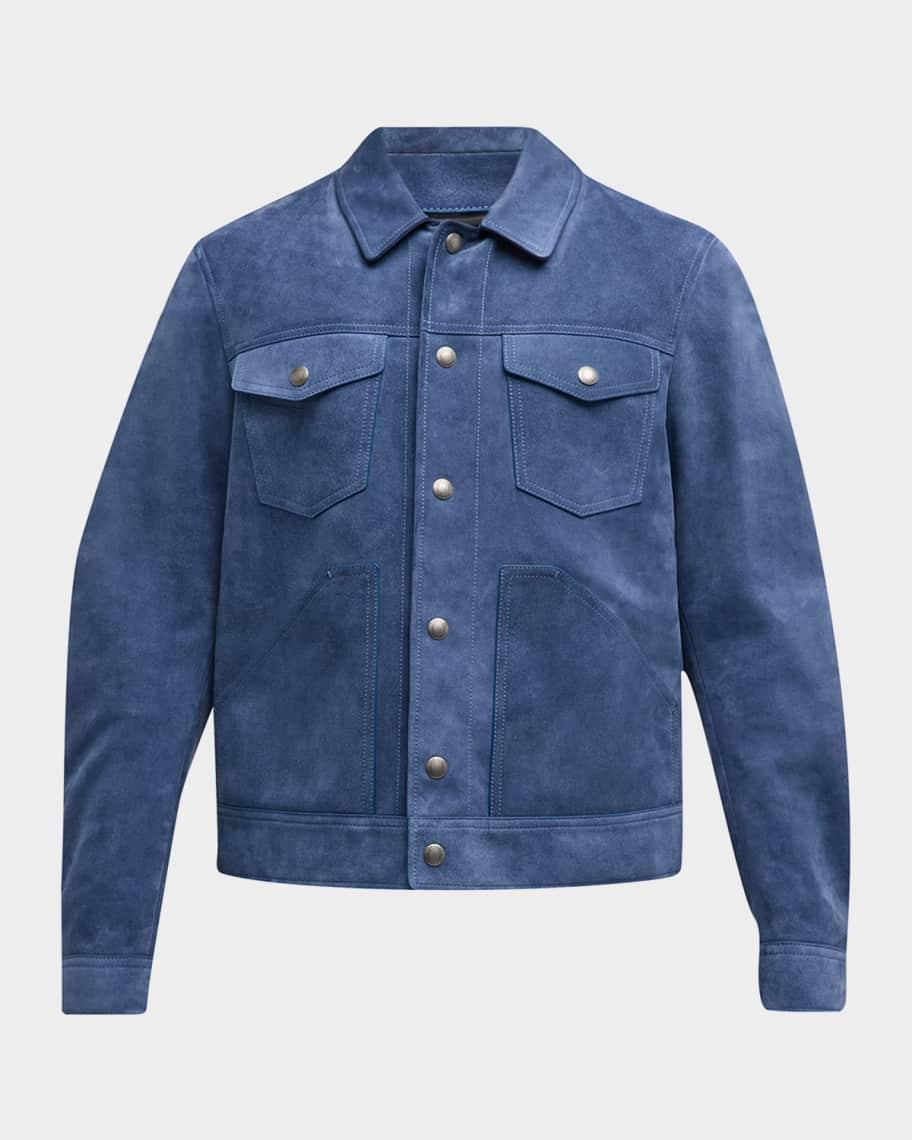 Men's Brushed Suede Western Blouson Jacket Product Image