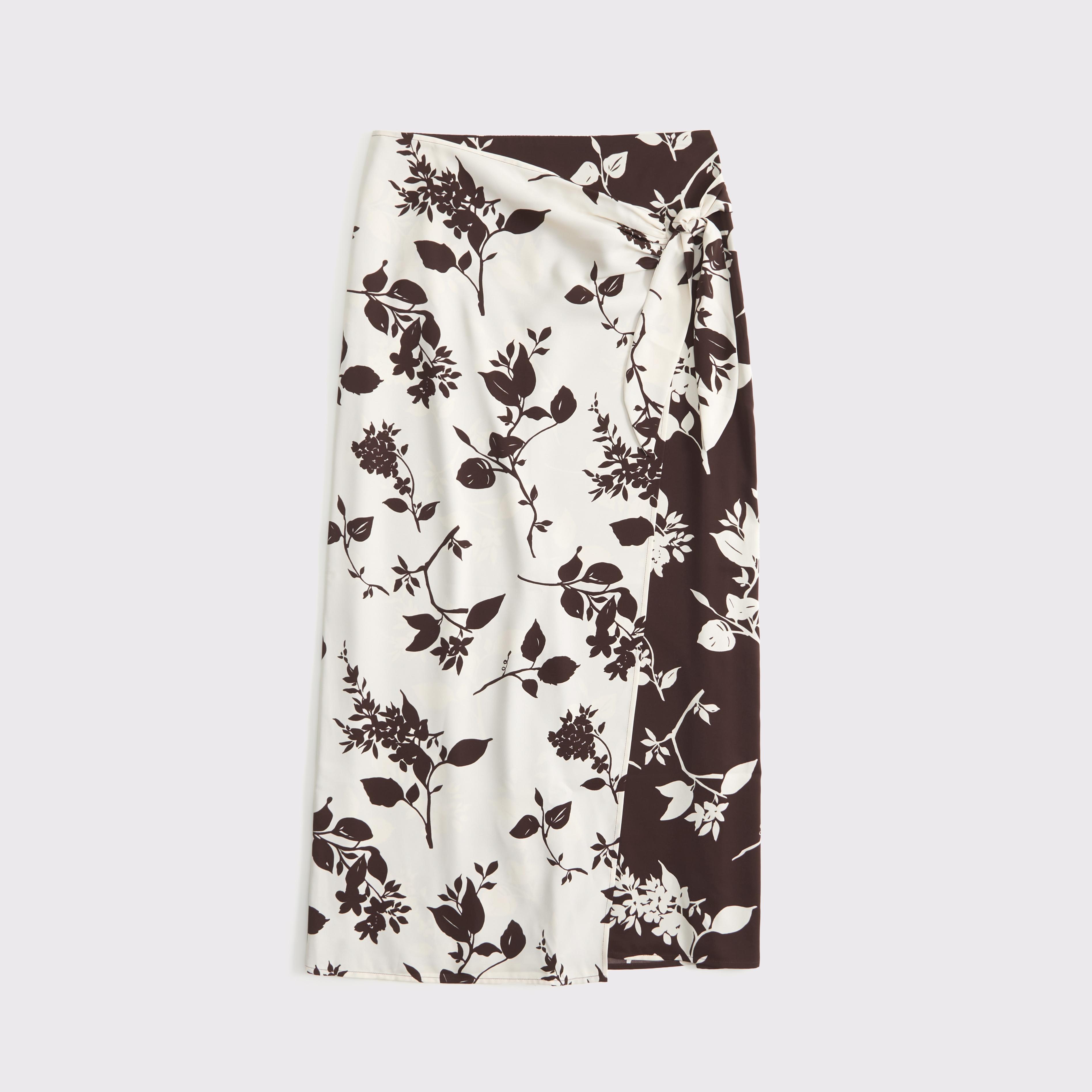 Mid Rise Wrap Maxi Skirt Product Image