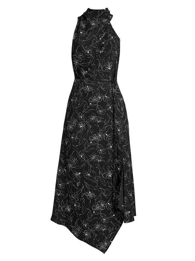 Blake Floral-Print Mock-Neck Midi Dress Product Image