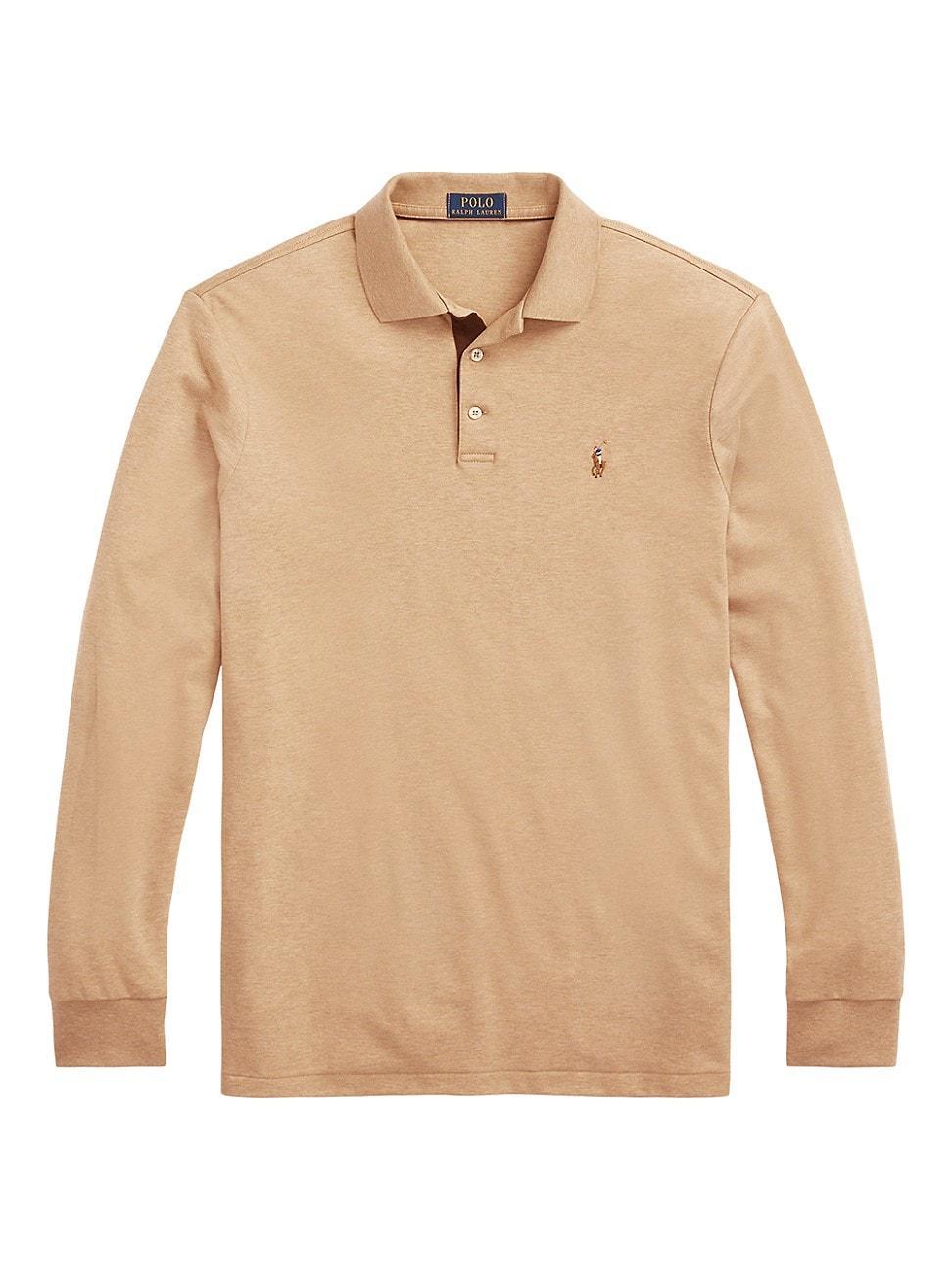 Mens Cotton Interlock Long-Sleeve Polo Shirt Product Image