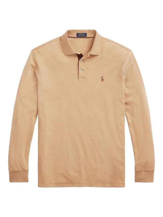 Mens Cotton Interlock Long-Sleeve Polo Shirt Product Image