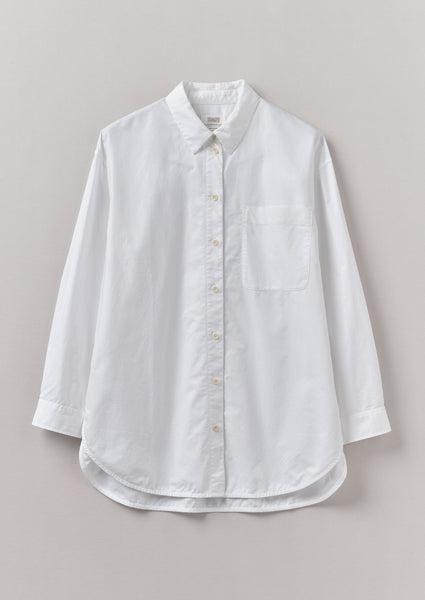 Cotton Oxford Oversized Long Shirt | White Product Image