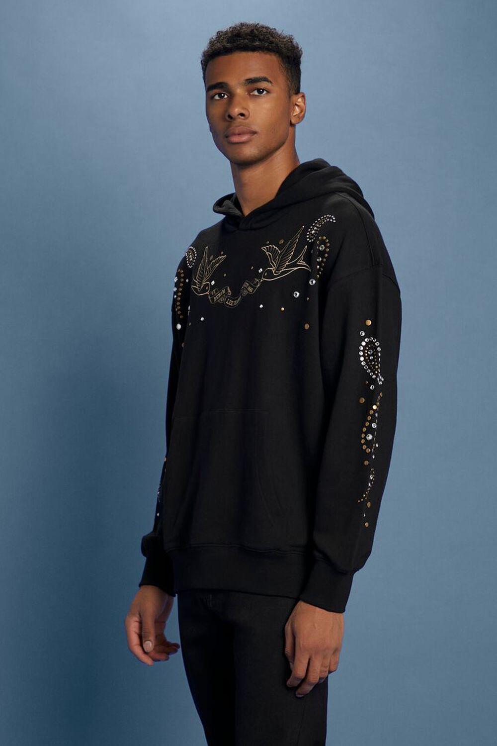 Lee Embroidered Rhinestone Hoodie | Forever 21 Product Image