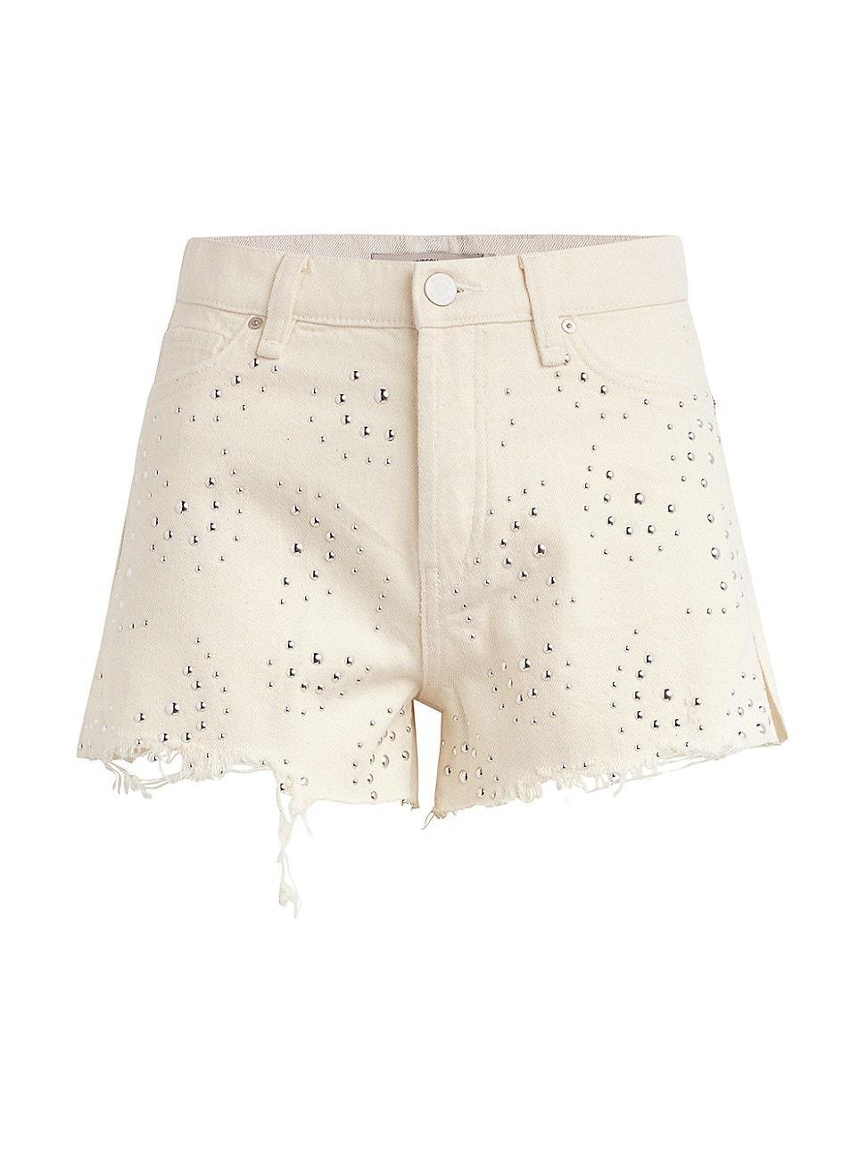 Womens Lori Studded Denim Shorts Product Image