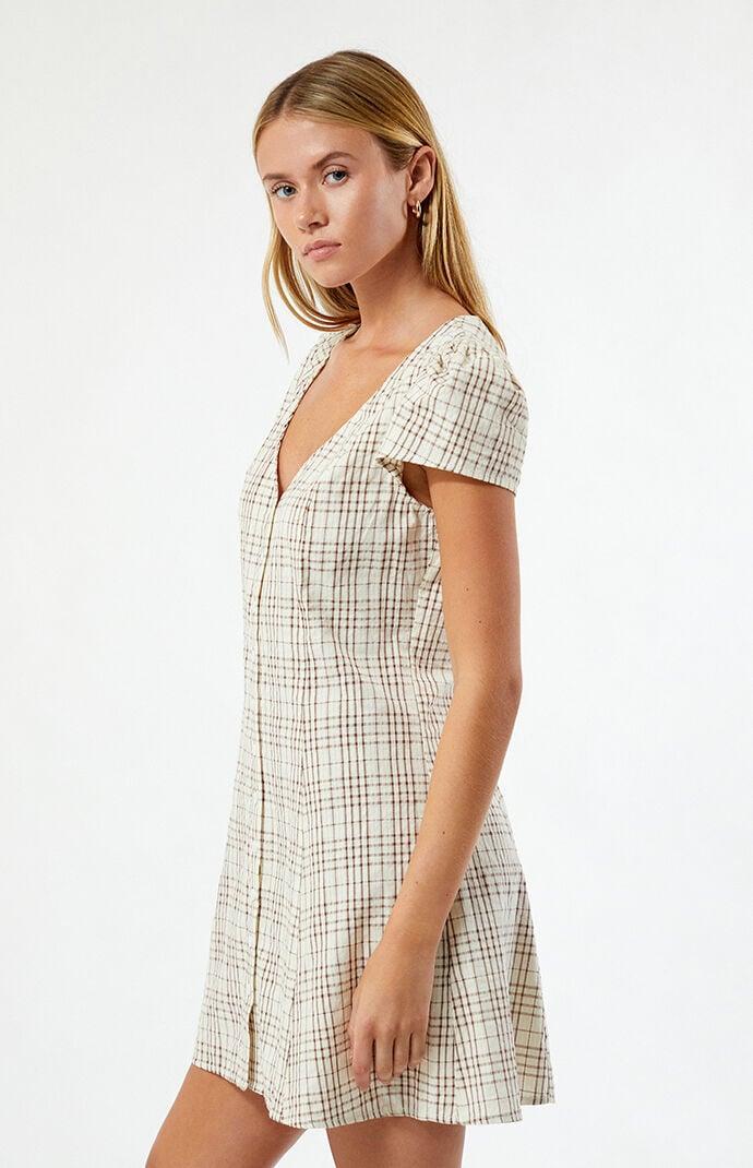 Rhythm Women's Rumi Check Cap Sleeve Mini Dress Product Image