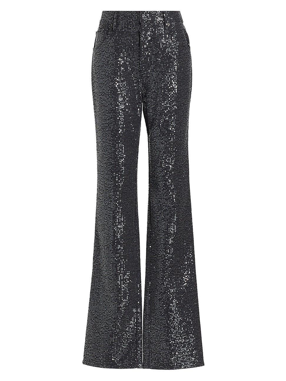 Womens Sequin Flared Pants Product Image