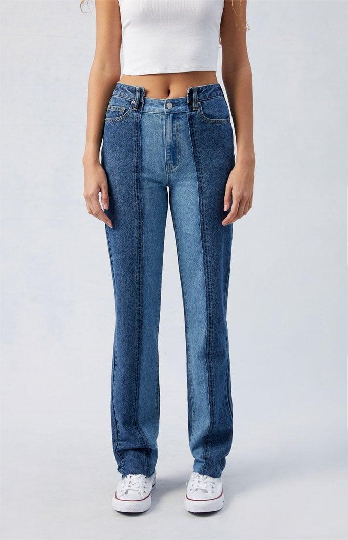 Women's Two-Tone Millie Mid Rise '90s Boyfriend Jeans Product Image