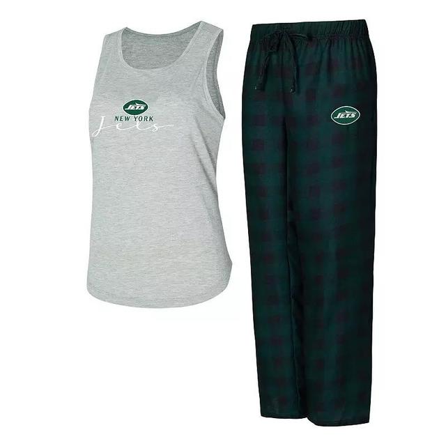 Womens Concepts Sport Gray/Green New York Jets Petition Tank Top and Pants Sleep Set Product Image