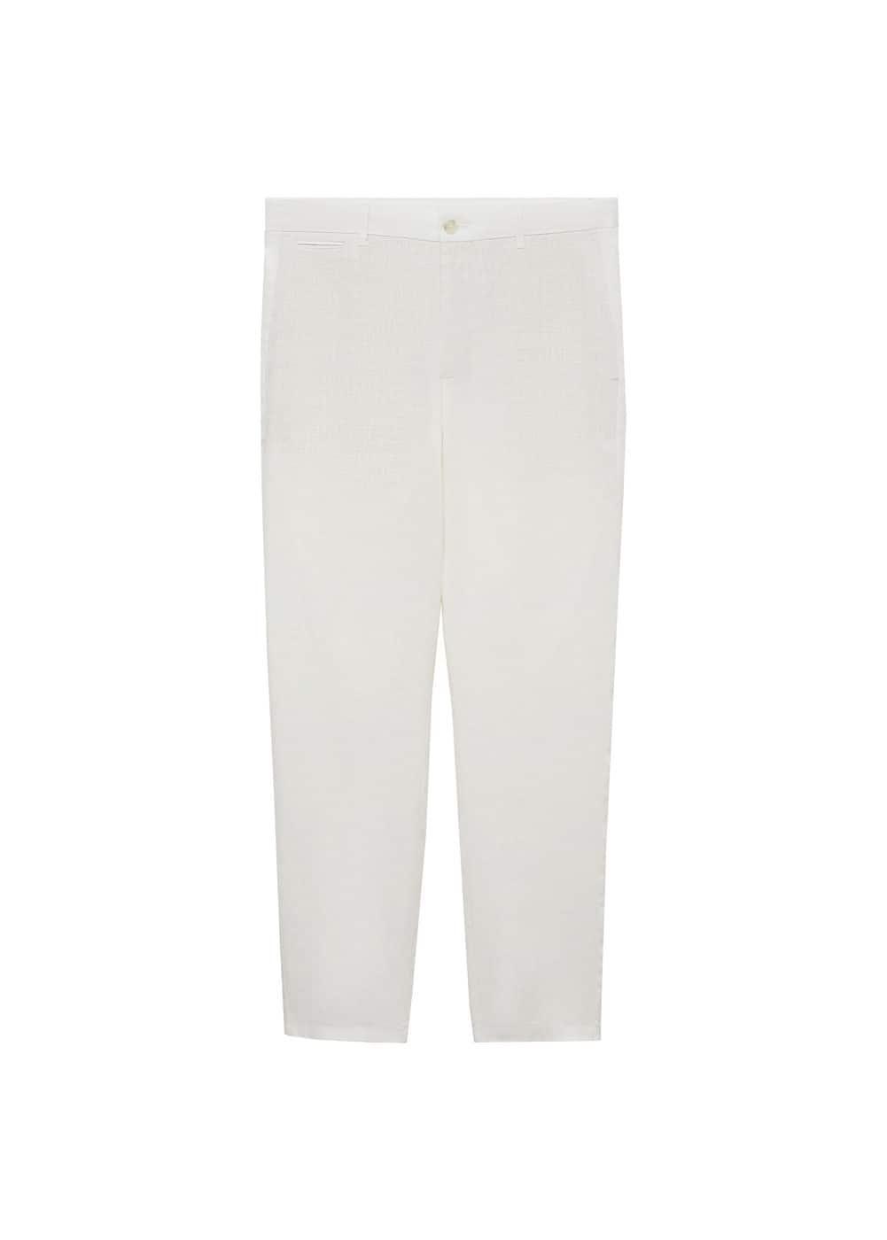 MANGO MAN - Slim-fit 100% linen pants whiteMen Product Image