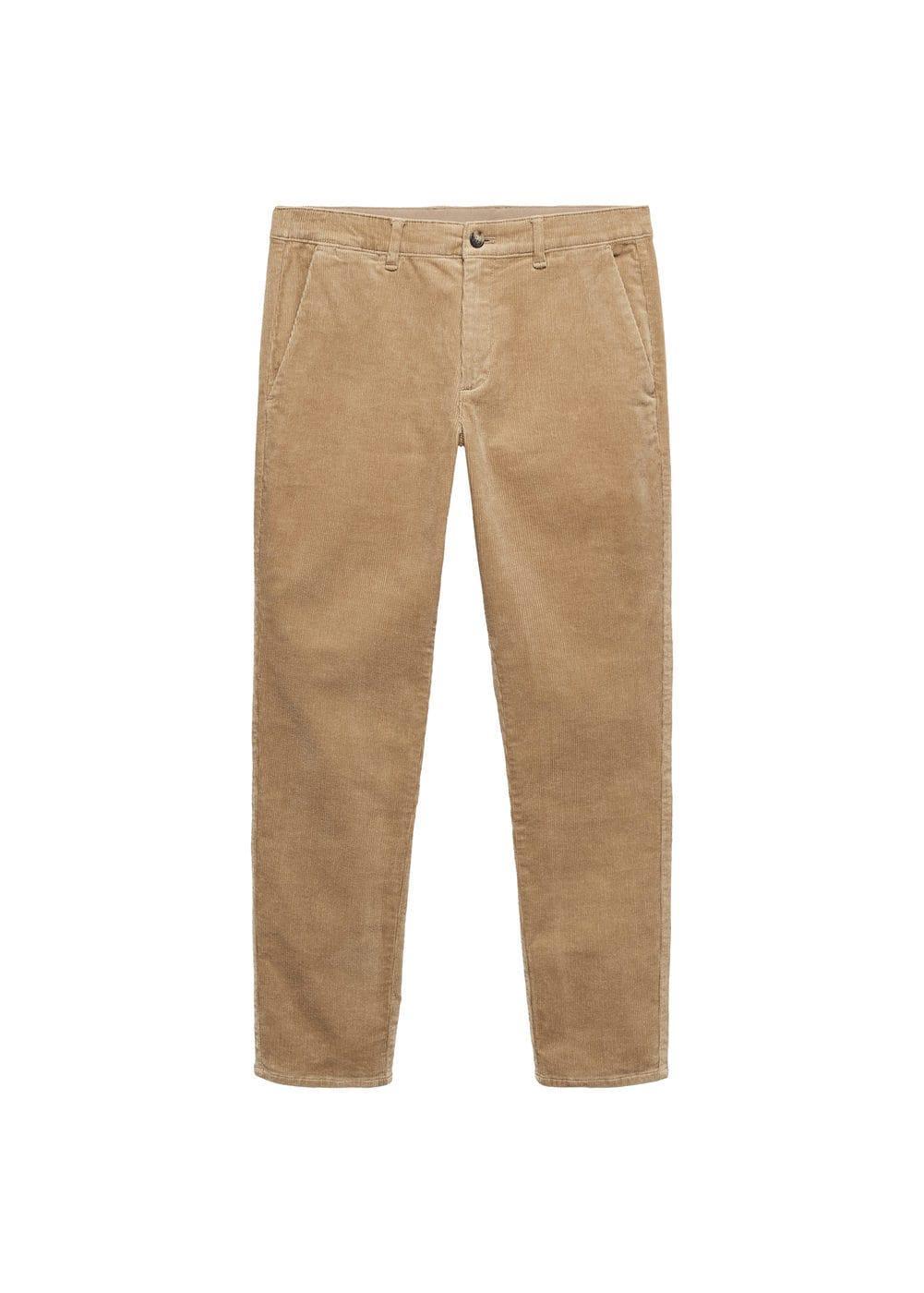 MANGO MAN - Corduroy slim-fit pants with drawstring beigeMen Product Image