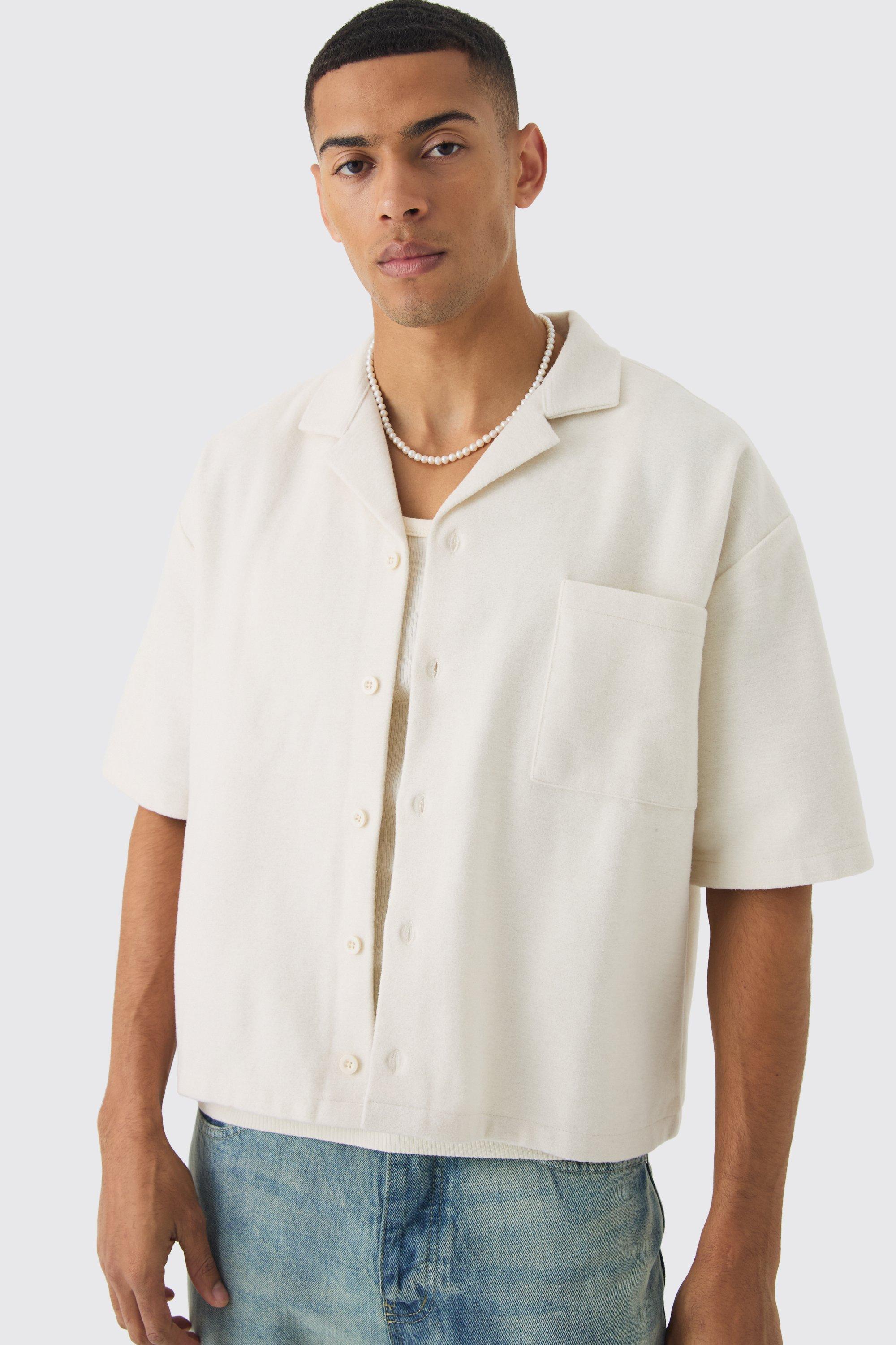 Oversized Wool Look Boxy Shirt | boohooMAN USA Product Image