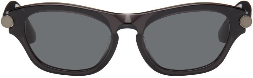 BURBERRY Gray Tubular Oval Sunglasses In 411287 Product Image