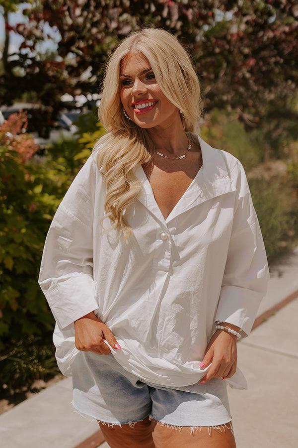 Manhattan Meeting Shift Top In White Curves Product Image