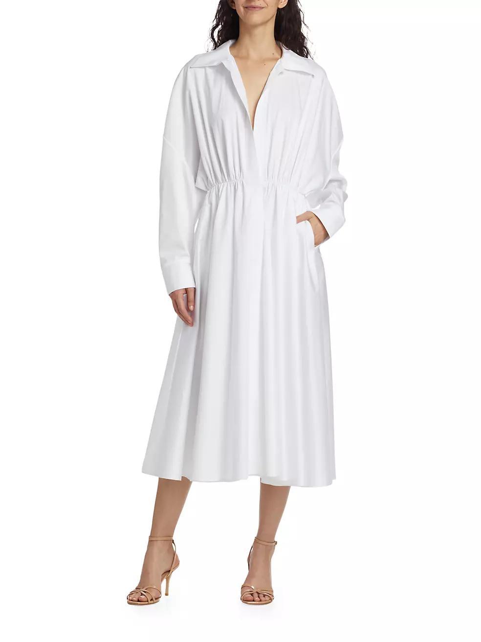 Oversized Belted Poplin Midi-Dress Product Image