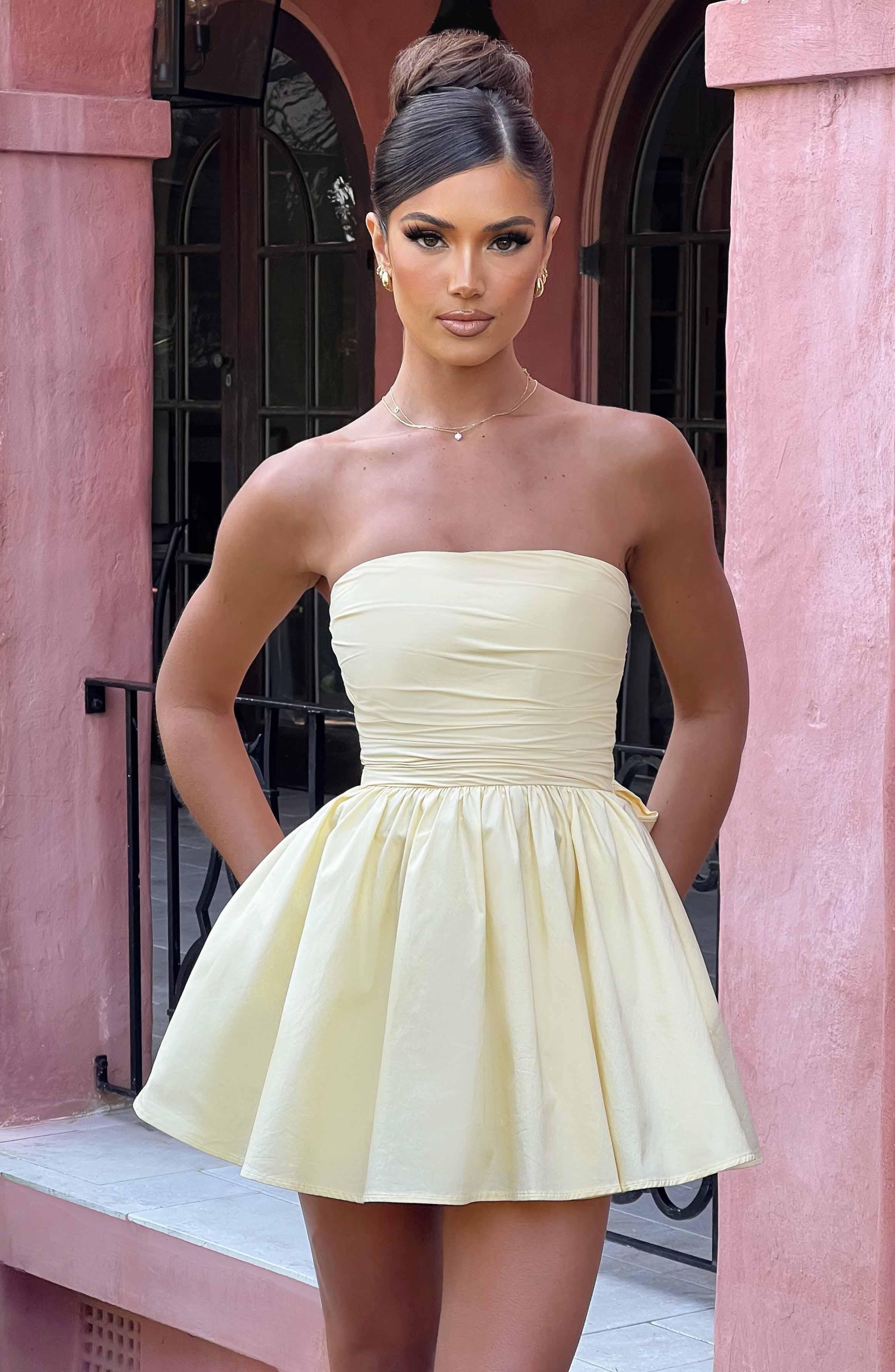 Katrina Mini Dress - Lemon Product Image