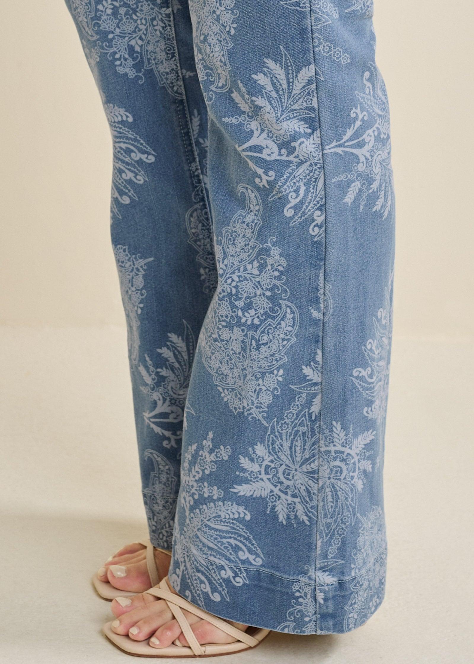 Paisley Flare Jeans - Blue Multi Product Image