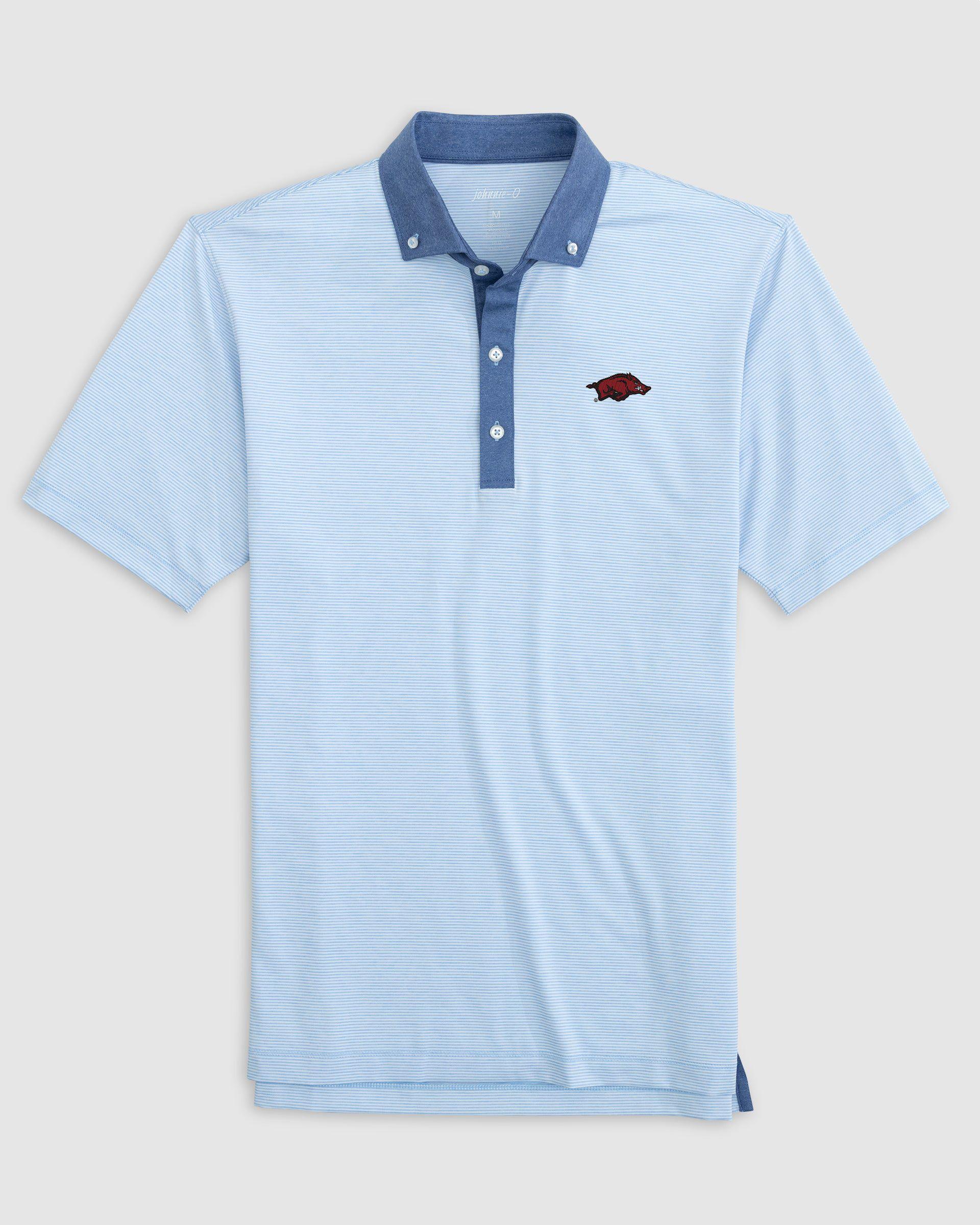 Arkansas Walsh Striped Jersey Performance Polo Product Image