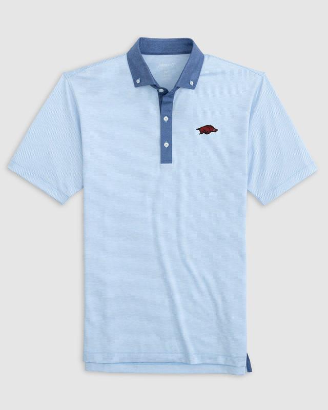 Arkansas Walsh Striped Jersey Performance Polo Product Image