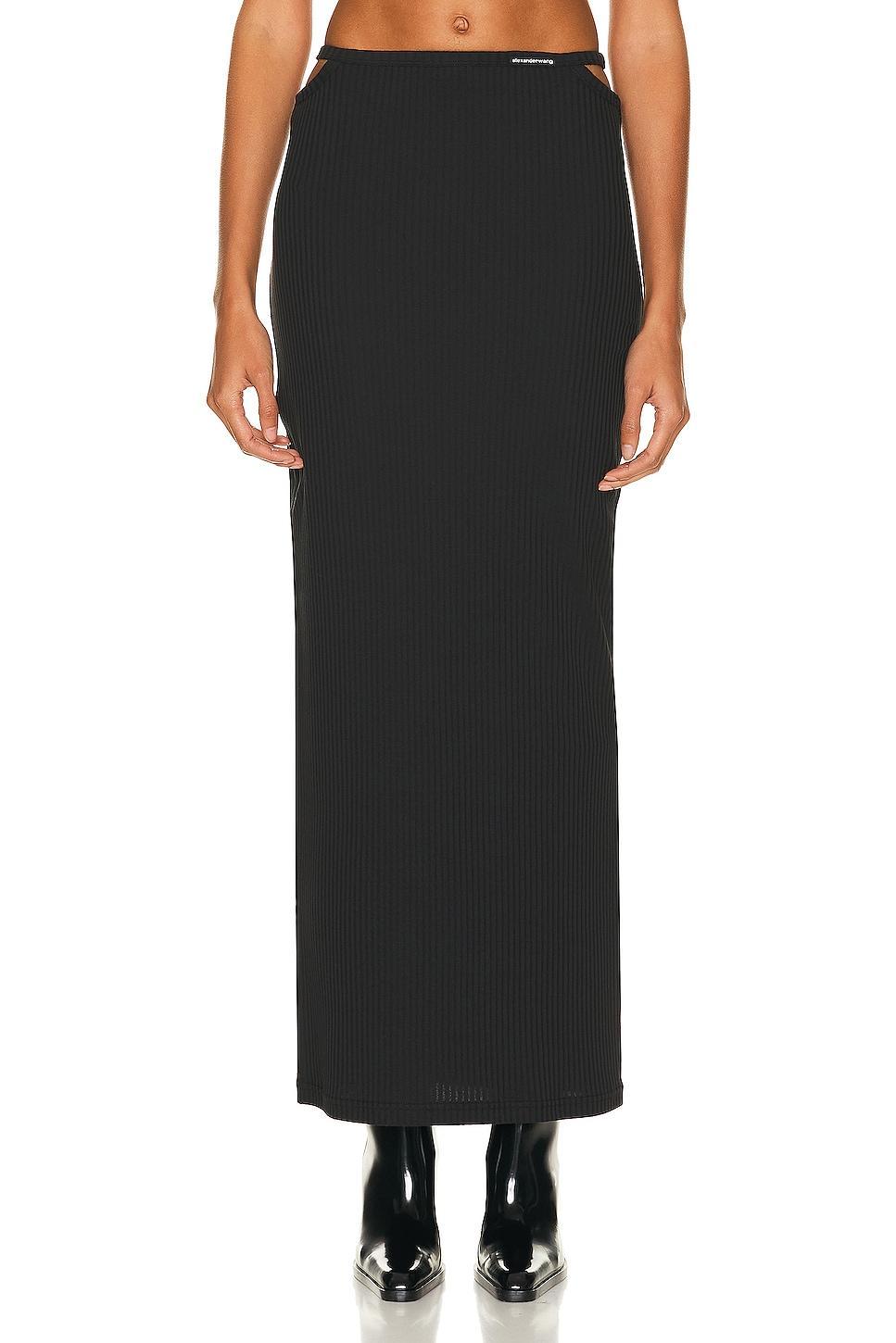 Womens G-String Ribbed Midi-Skirt product image