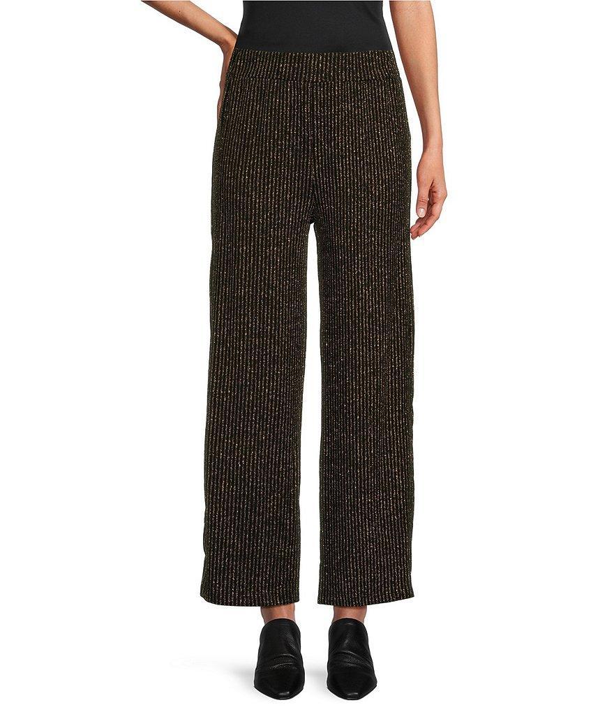 M Made in Italy Lurex Gold Threaded Wide Leg Tie-Waist Pant product image