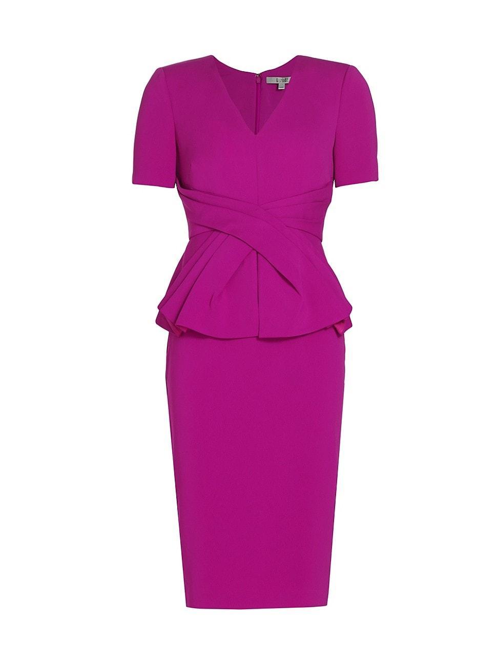 Womens Pleated Peplum Sheath Dress Product Image