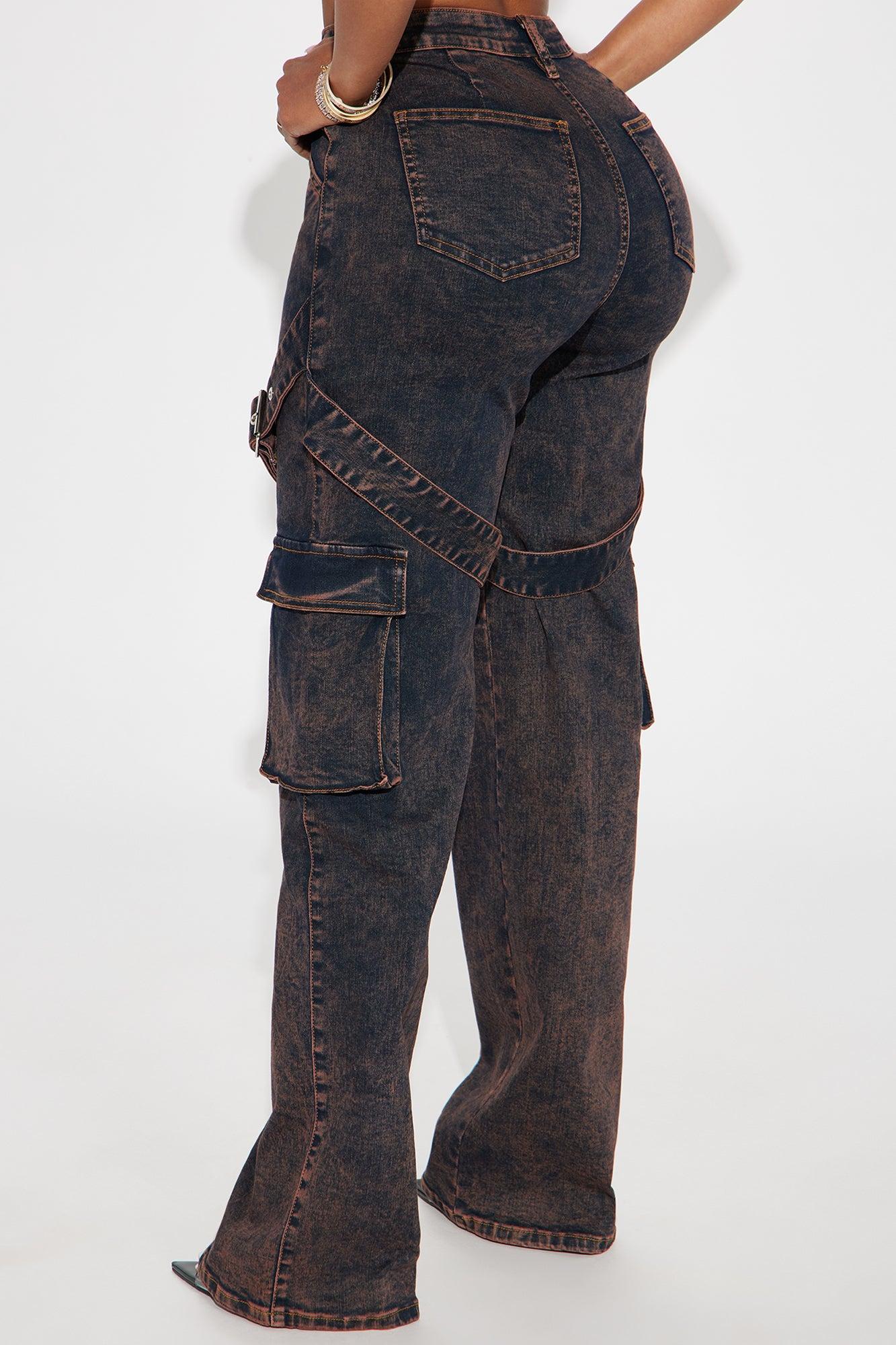 Always Out Stretch Cargo Straight Leg Jeans - Rust Product Image