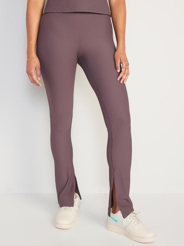 Extra High-Waisted PowerSoft Ribbed Flare Leggings Product Image