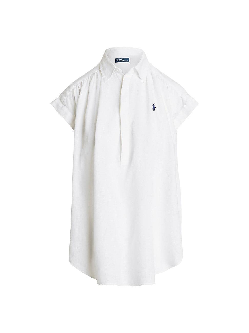 Womens Linen Oversized Popover Shirt Product Image