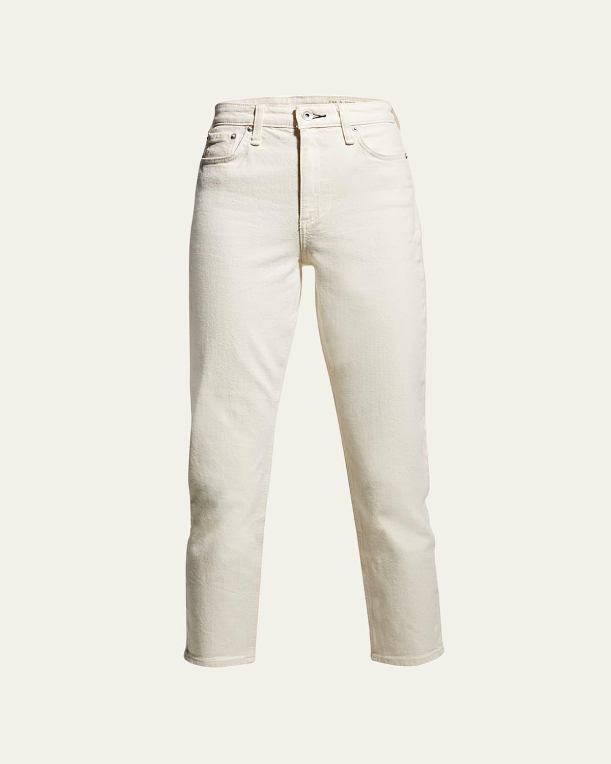 RAG & BONE Womens High Rise Ankle Cigarette Jeans In White Product Image