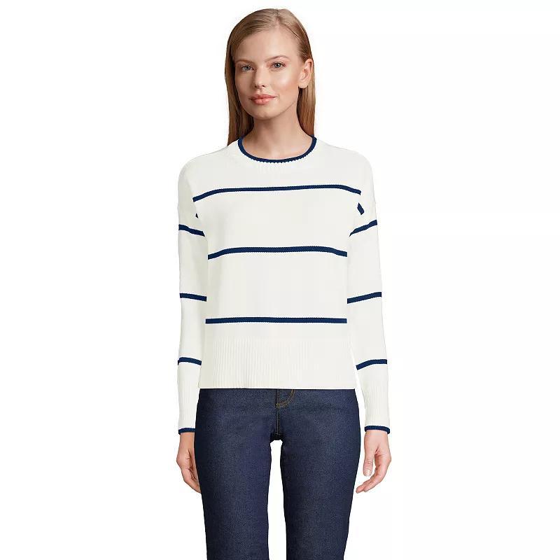 Womens Lands End Drifter Cotton Easy Fit Crewneck Sweater Product Image