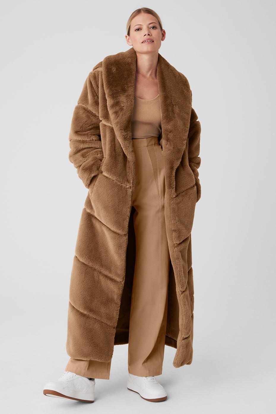 Faux Fur Cascade Jacket - Toasted Almond Product Image