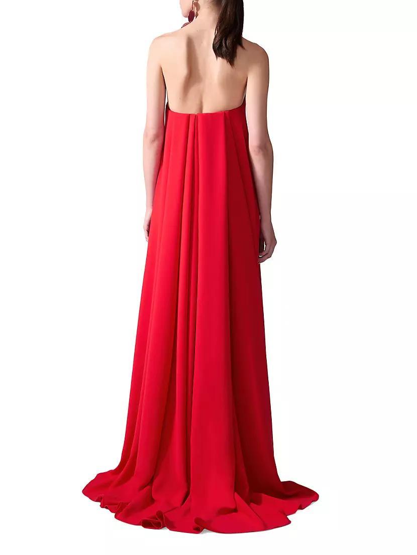 Curved Neckline Strapless Fluid Gown Product Image