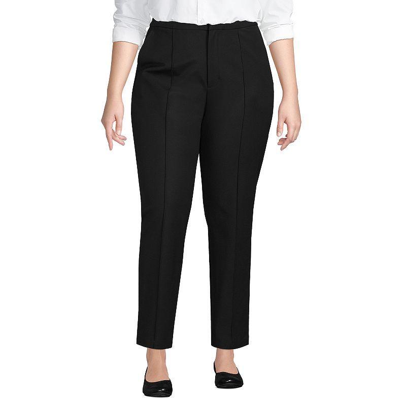 Plus Size Lands End High-Rise Stretch Pintuck Pencil Ankle Pants, Womens Product Image