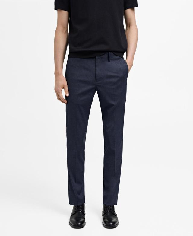 MANGO MAN - Stretch fabric super slim-fit suit pants indigo blueMen Product Image