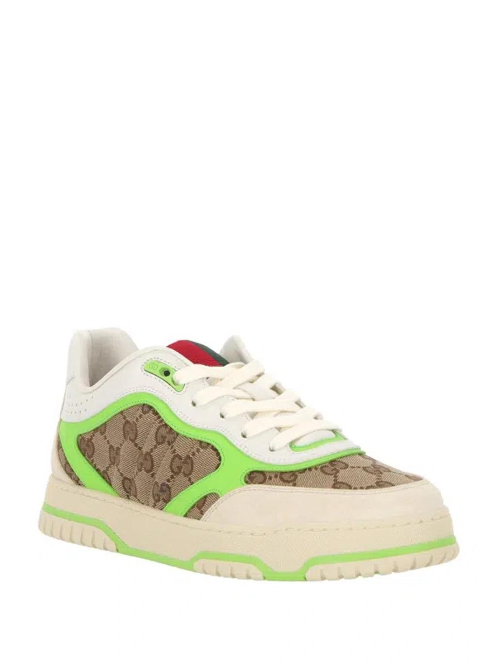 GUCCI Re-web Panelled Sneakers In Nude & Neutrals Product Image