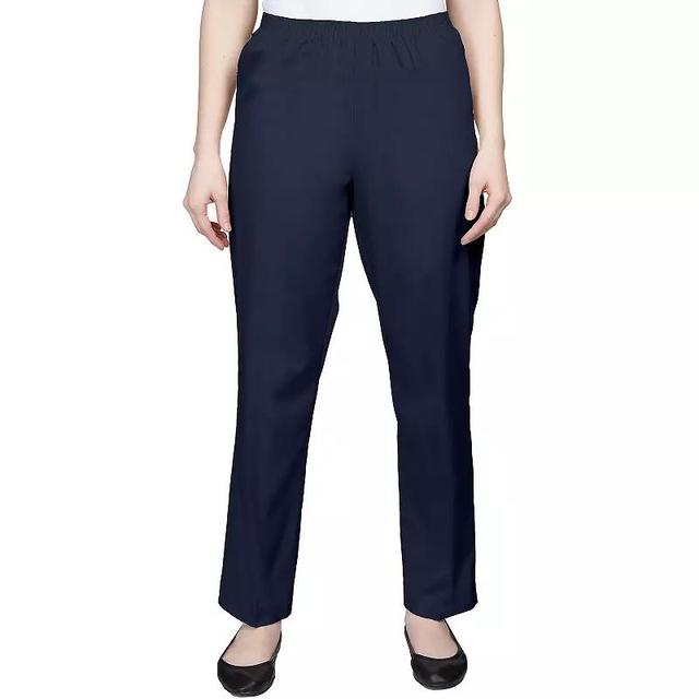 Womens Alfred Dunner Classics Twill Proportioned Pants Blue Product Image