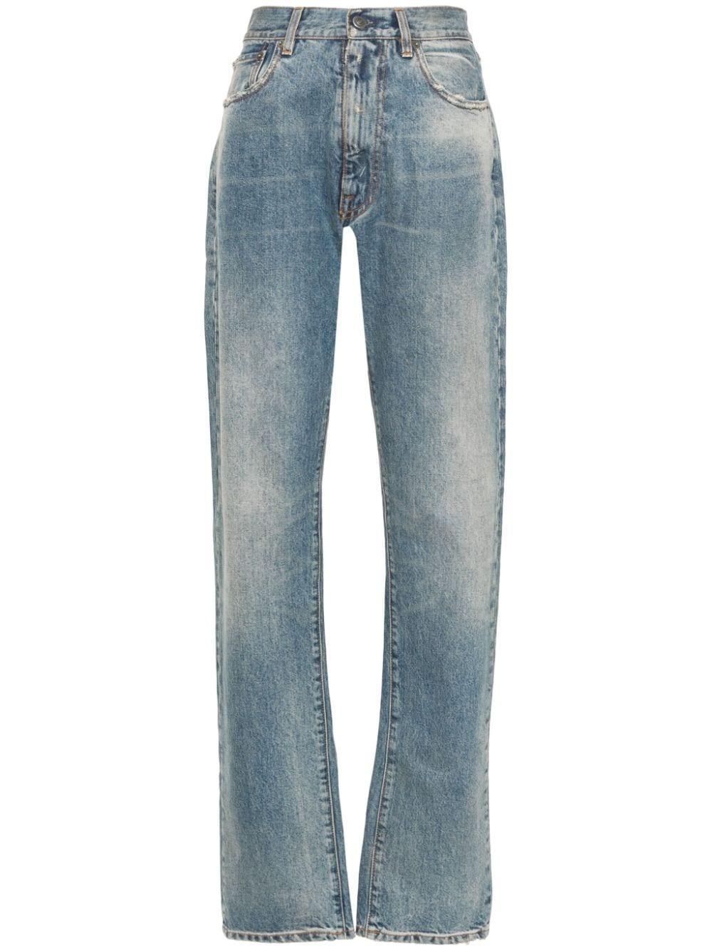 distressed straight-leg jeans product image