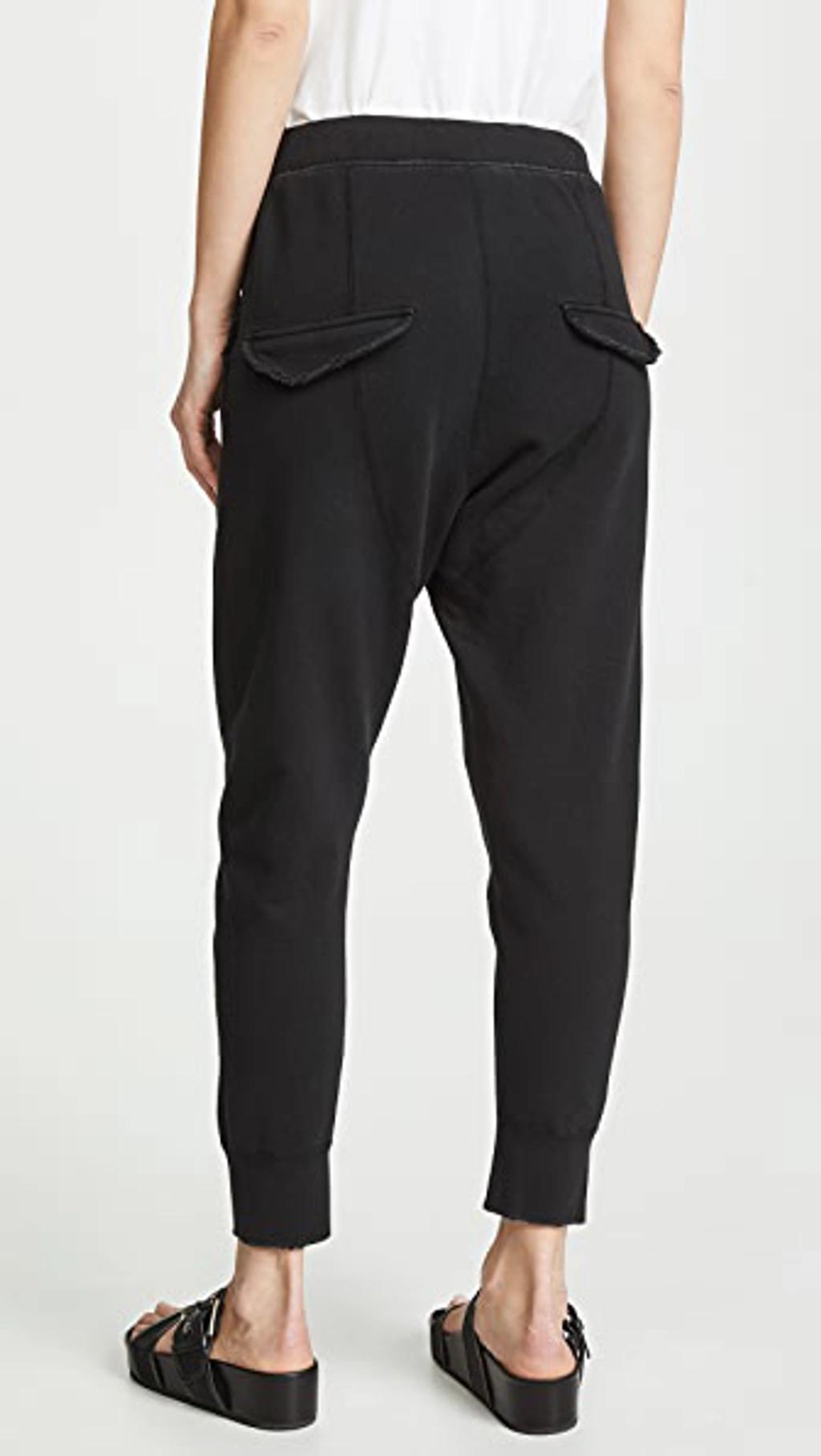 NILI LOTAN Nolan Cropped Cotton-jersey Track Pants In Black Product Image