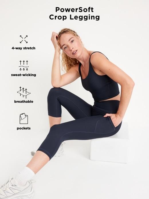 High-Waisted PowerSoft Crop Leggings Product Image