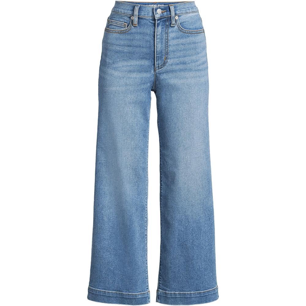 Lands' End Women's Recover Denim High Rise Wide Leg Crop Jeans Product Image