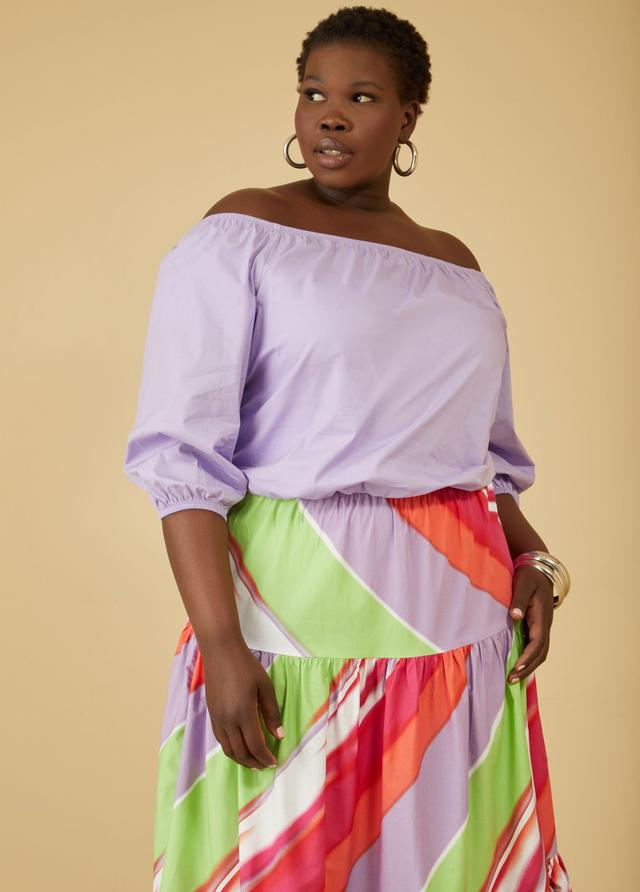 Plus Size Cropped Off The Shoulder Blouse Ashley Stewart Product Image