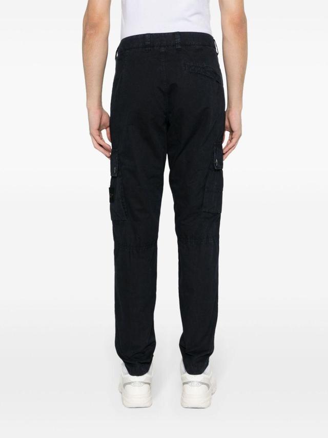 STONE ISLAND Slim-fit Cotton Trousers In Blue Product Image