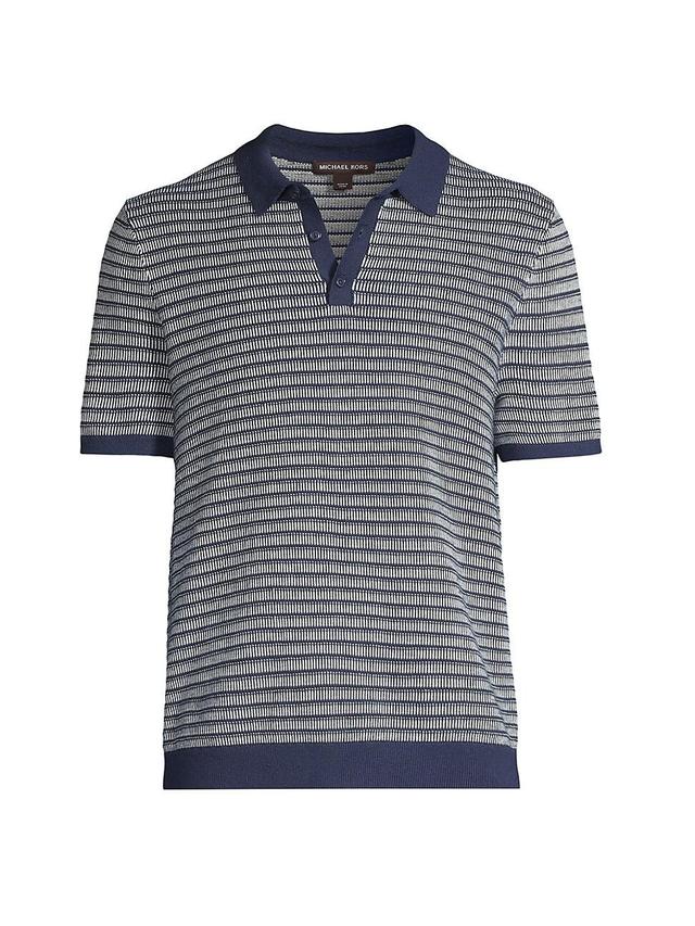 Mens Striped Tuck Stitch Polo Shirt Product Image