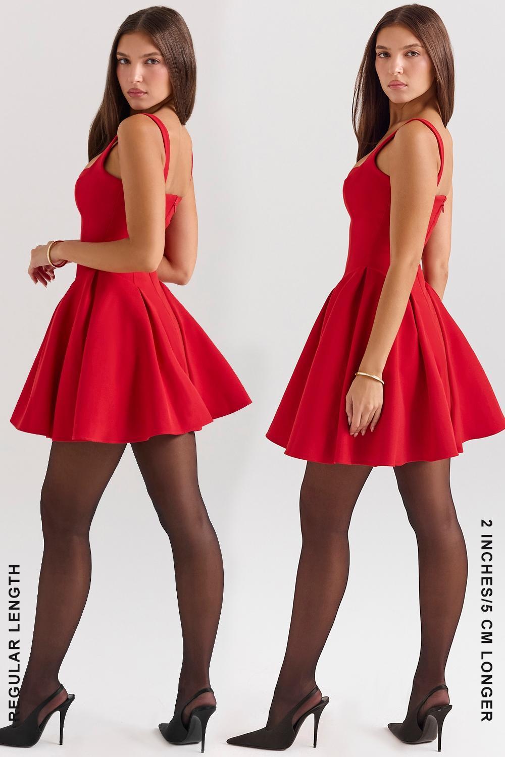 Bunny Holly Red Crepe Mini Dress Product Image