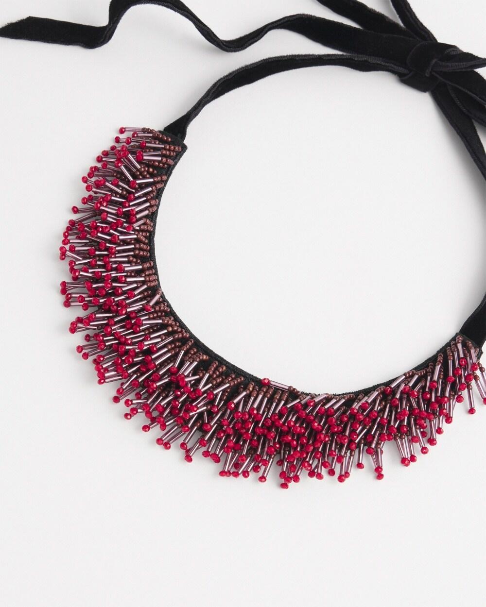 Red Seed Bead Necklace Product Image