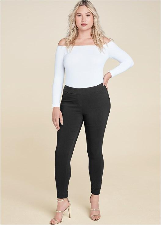 Mid-Rise Slimming Stretch Jeggings Product Image