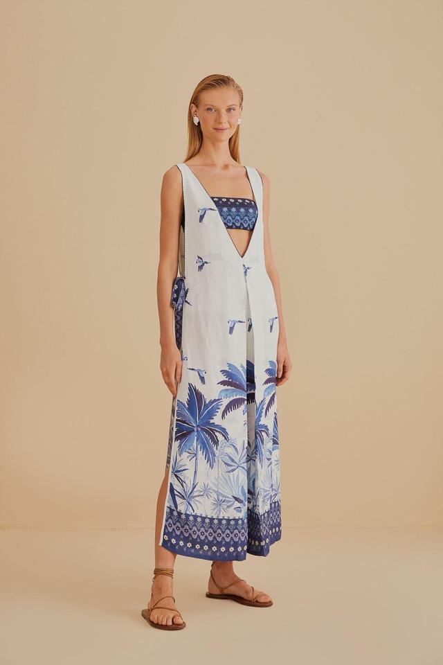 FARM Rio Dream Sky Palm Print Cover-Up Maxi Dress Product Image