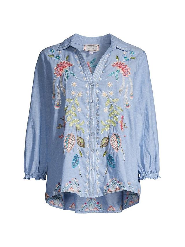 Womens Emika Floral Embroidered Shirt Product Image