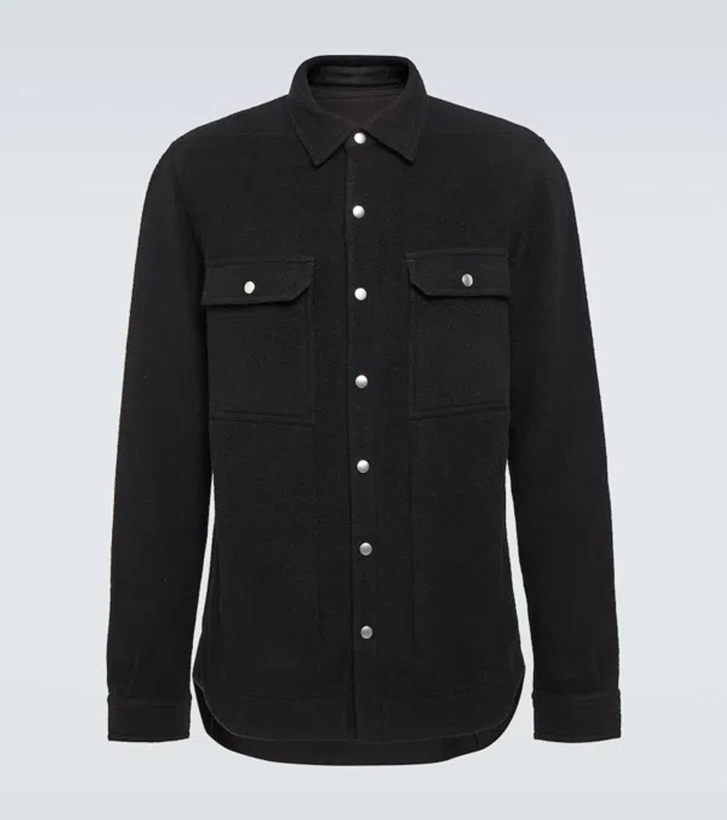 Virgin Wool Overshirt In Black Product Image