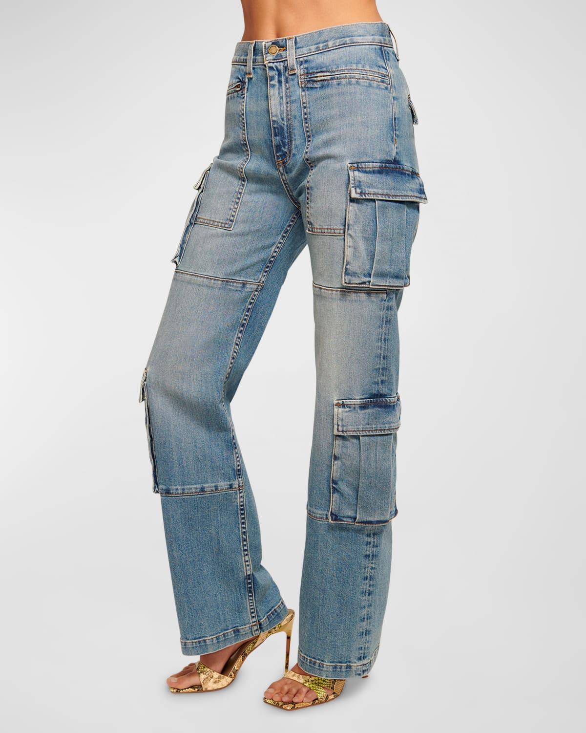 Ramy Brook Giana Cargo Jeans in Lightwash Product Image